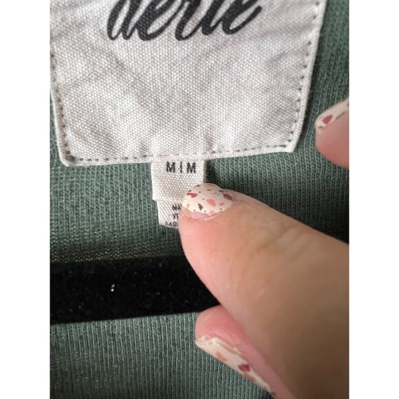 Aerie Endless Summer Polo Sweater Green Olive Pop Over Oversized Medium - Picture 2 of 6